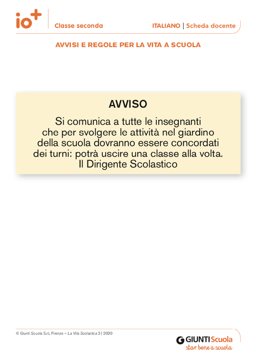 Avviso e regole per la vita a scuola | Giunti Scuola Avviso e regole per la vita a scuola | Giunti Scuola