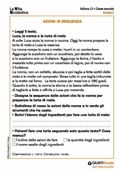 Azioni in sequenza: in cucina | Giunti Scuola Azioni in sequenza: in cucina | Giunti Scuola