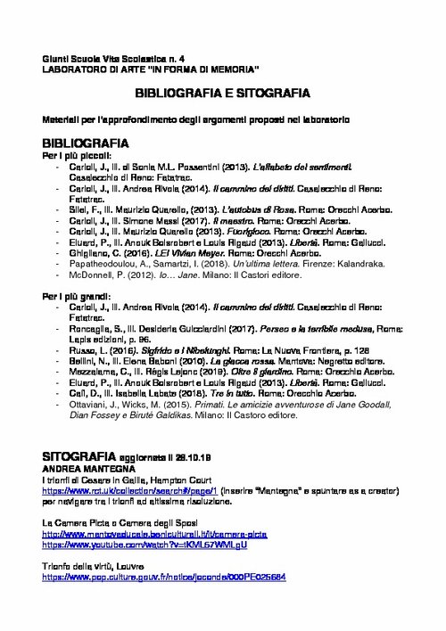 Bibliografia e sitografia | Giunti Scuola Bibliografia e sitografia | Giunti Scuola