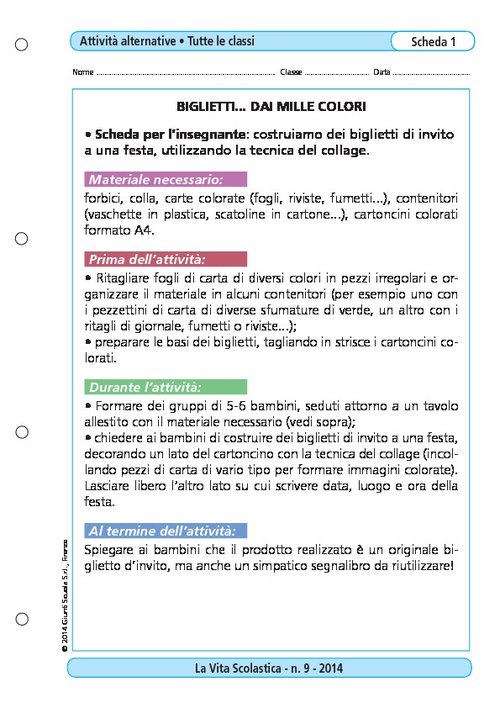 Biglietti... dai mille colori | Giunti Scuola