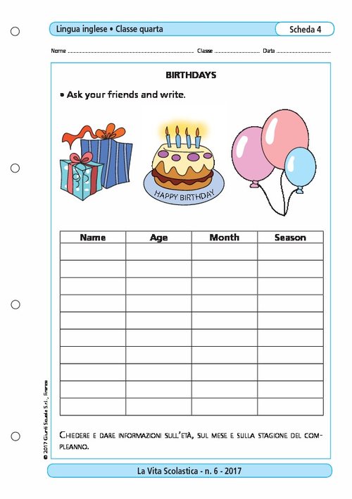 Birthdays | Giunti Scuola Birthdays | Giunti Scuola