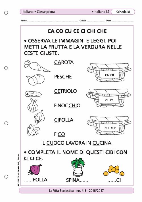 CA CO CU CE CI CHI CHE | Giunti Scuola