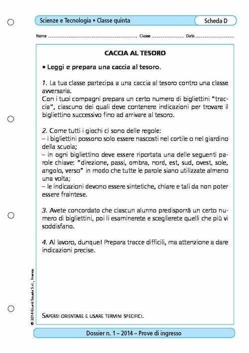 Caccia al tesoro | Giunti Scuola Caccia al tesoro | Giunti Scuola