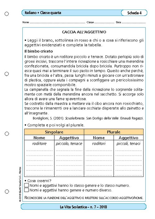Caccia all'aggettivo | Giunti Scuola Caccia all'aggettivo | Giunti Scuola