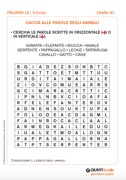 Caccia alle parole degli animali | Giunti Scuola Caccia alle parole degli animali | Giunti Scuola
