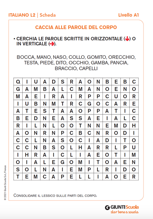 Caccia alle parole del corpo | Giunti Scuola Caccia alle parole del corpo | Giunti Scuola