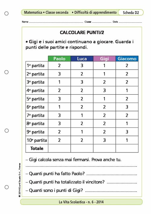 Calcolare punti/2 | Giunti Scuola Calcolare punti/2 | Giunti Scuola