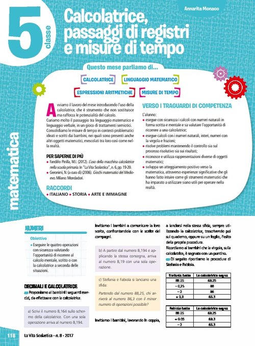 Calcolatrice, passaggi di registri e misure di tempo | Giunti Scuola Calcolatrice, passaggi di registri e misure di tempo | Giunti Scuola