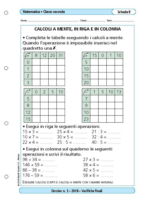 Calcoli a mente, in riga e in colonna | Giunti Scuola