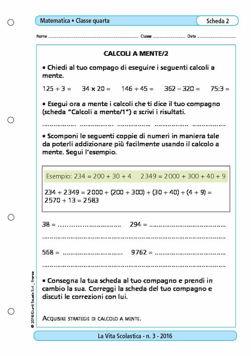 Calcoli a mente/2 | Giunti Scuola Calcoli a mente/2 | Giunti Scuola