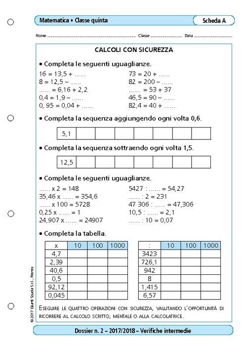 Calcoli con sicurezza | Giunti Scuola Calcoli con sicurezza | Giunti Scuola