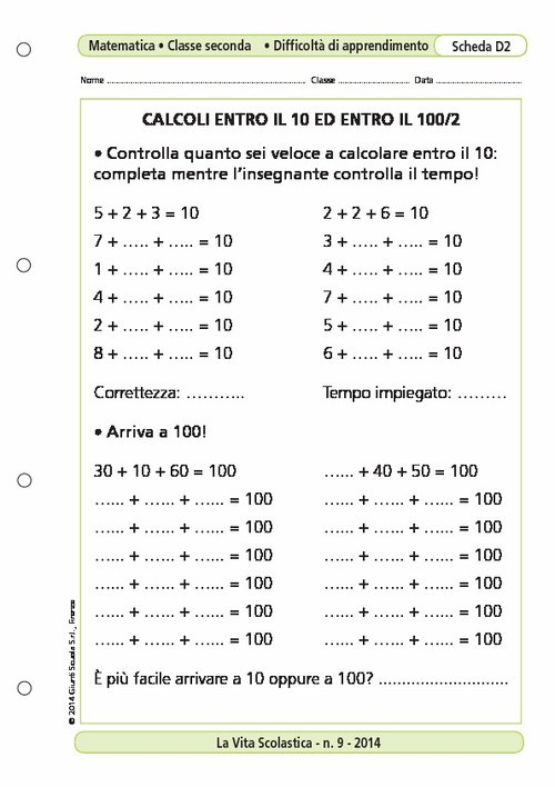 Matematicando in classe seconda: Numeri entro il 100 e Addizioni in colonna  - La Finestra sull'Albero