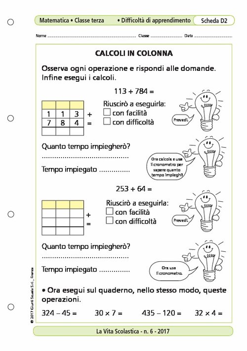Calcoli in colonna | Giunti Scuola Calcoli in colonna | Giunti Scuola