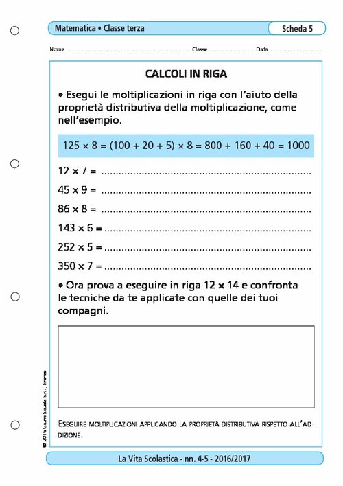 Calcoli in riga | Giunti Scuola Calcoli in riga | Giunti Scuola