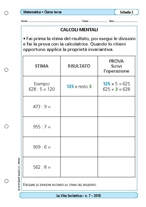 Calcoli mentali | Giunti Scuola