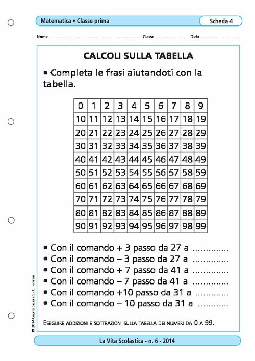 Calcoli sulla tabella | Giunti Scuola Calcoli sulla tabella | Giunti Scuola