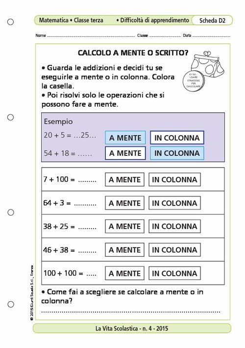 Calcolo a mente o scritto? | Giunti Scuola Calcolo a mente o scritto? | Giunti Scuola