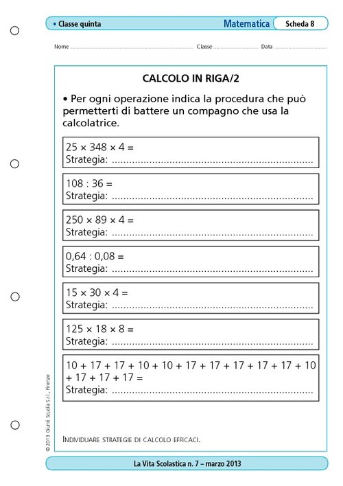 Calcolo in riga/2 | Giunti Scuola Calcolo in riga/2 | Giunti Scuola