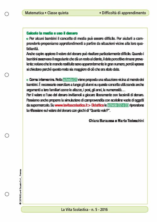Calcolo la media e uso il denaro | Giunti Scuola Calcolo la media e uso il denaro | Giunti Scuola