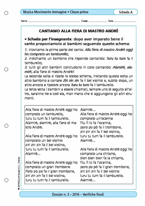 Cantiamo alla fiera di mastro Andrè | Giunti Scuola Cantiamo alla fiera di mastro Andrè | Giunti Scuola