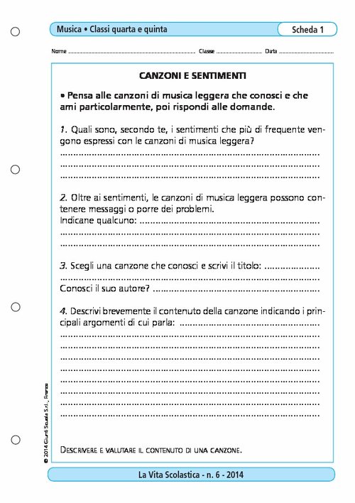 Canzoni e sentimenti | Giunti Scuola Canzoni e sentimenti | Giunti Scuola