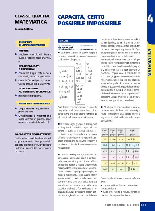 Capacità, certo possibile impossibile | Giunti Scuola Capacità, certo possibile impossibile | Giunti Scuola