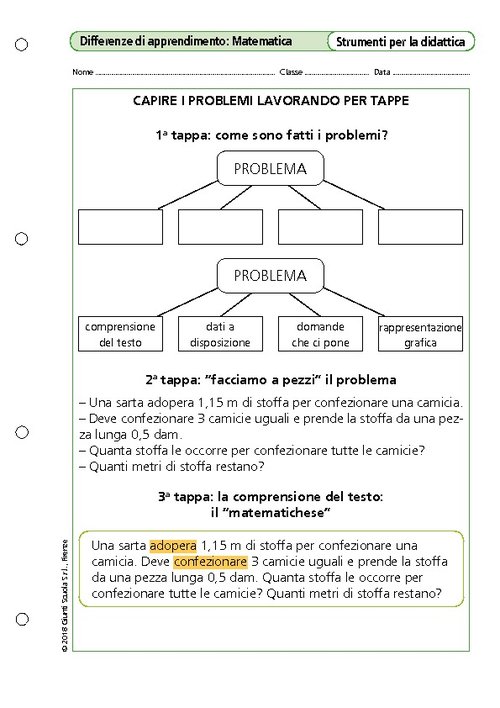 Capire i problemi lavorando per tappe | Giunti Scuola Capire i problemi lavorando per tappe | Giunti Scuola