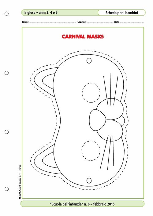 Carnival masks - La maschera del gattino | Giunti Scuola Carnival masks - La maschera del gattino | Giunti Scuola