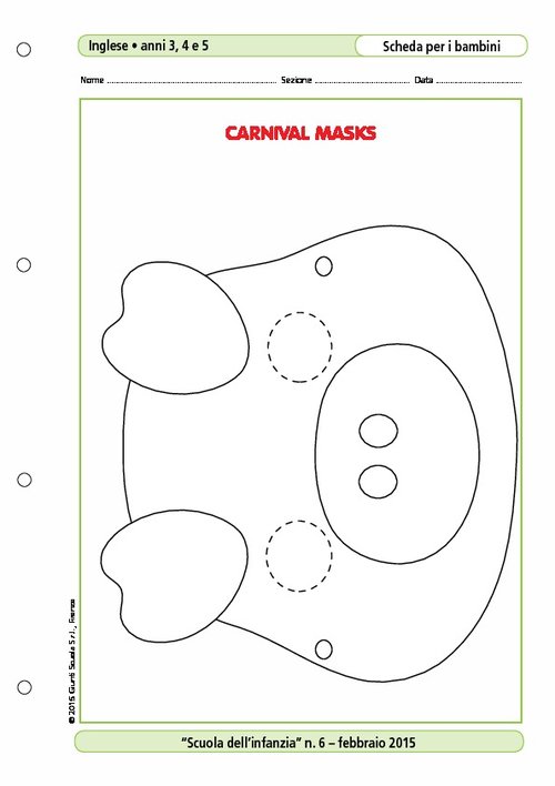 Carnival masks - La maschera del maialino | Giunti Scuola Carnival masks - La maschera del maialino | Giunti Scuola