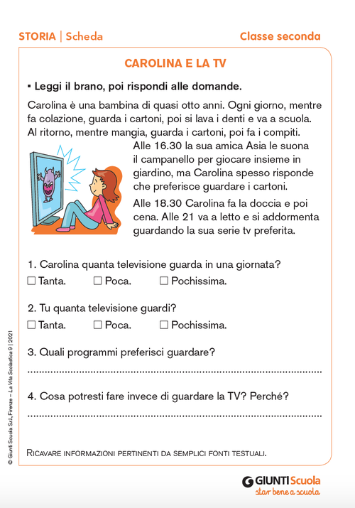 Carolina e la tv | Giunti Scuola Carolina e la tv | Giunti Scuola