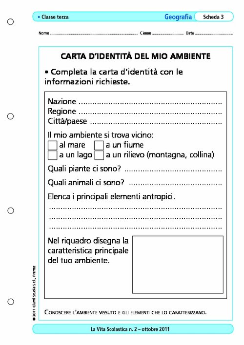 Carta d'identità del mio ambiente | Giunti Scuola Carta d'identità del mio ambiente | Giunti Scuola