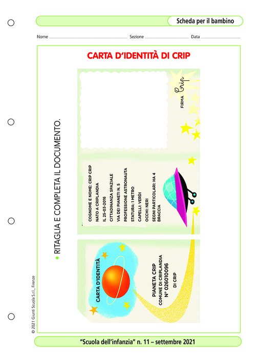 Carta d'identità di Crip | Giunti Scuola Carta d'identità di Crip | Giunti Scuola