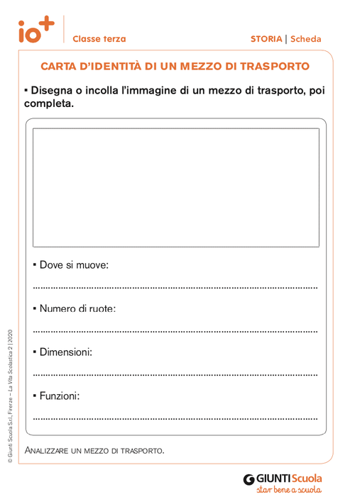 Carta d’identità di un mezzo di trasporto | Giunti Scuola Carta d’identità di un mezzo di trasporto | Giunti Scuola