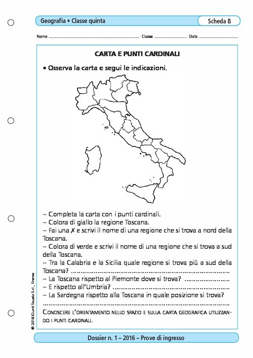 Carta e punti cardinali | Giunti Scuola Carta e punti cardinali | Giunti Scuola