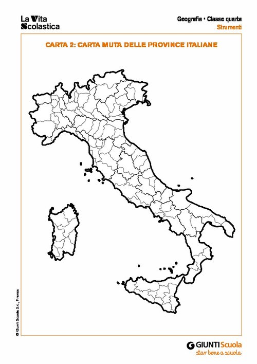 Carta muta delle province italiane | Giunti Scuola Carta muta delle province italiane | Giunti Scuola