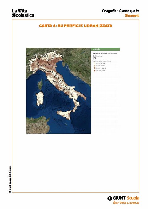 Carta: superficie urbanizzata | Giunti Scuola Carta: superficie urbanizzata | Giunti Scuola