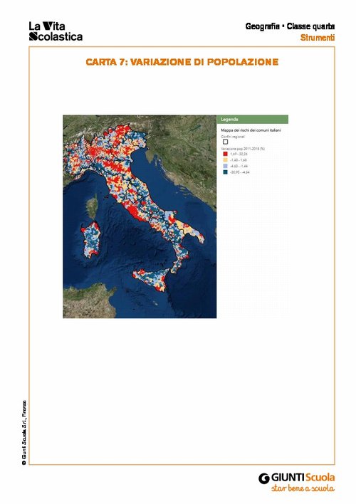 Carta: variazione di popolazione | Giunti Scuola