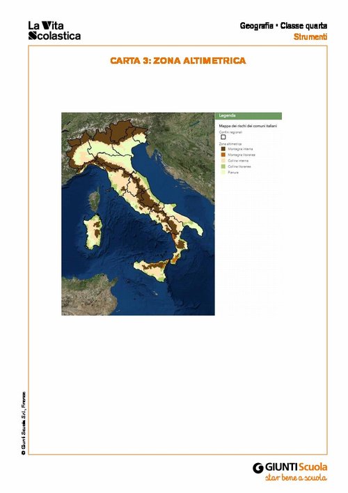 Carta: zona altimetrica | Giunti Scuola Carta: zona altimetrica | Giunti Scuola