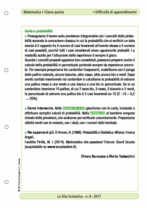 Carte e probabilità | Giunti Scuola Carte e probabilità | Giunti Scuola
