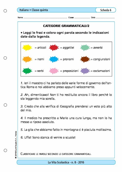 Categorie grammaticali/2 | Giunti Scuola Categorie grammaticali/2 | Giunti Scuola