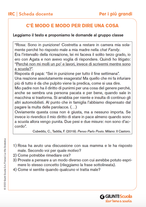 C'è modo e modo per dire una cosa | Giunti Scuola C'è modo e modo per dire una cosa | Giunti Scuola