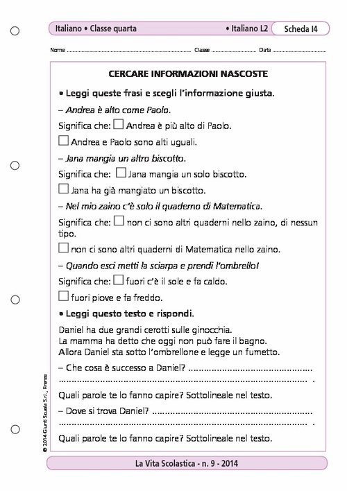 Cercare informazioni nascoste | Giunti Scuola Cercare informazioni nascoste | Giunti Scuola