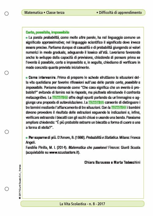 Certo, possibile e impossibile | Giunti Scuola Certo, possibile e impossibile | Giunti Scuola