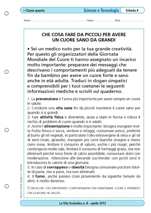 Che cosa fare da piccoli per avere un cuore sano da grandi | Giunti Scuola Che cosa fare da piccoli per avere un cuore sano da grandi | Giunti Scuola