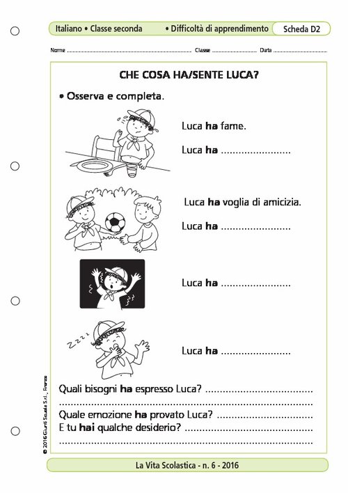 Che cosa ha/sente Luca? | Giunti Scuola Che cosa ha/sente Luca? | Giunti Scuola