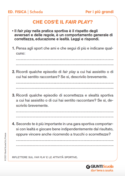 Che cos'è il fair play? | Giunti Scuola Che cos'è il fair play? | Giunti Scuola