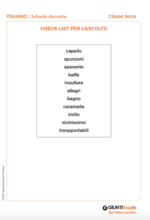 Check-list per l'ascolto | Giunti Scuola Check-list per l'ascolto | Giunti Scuola