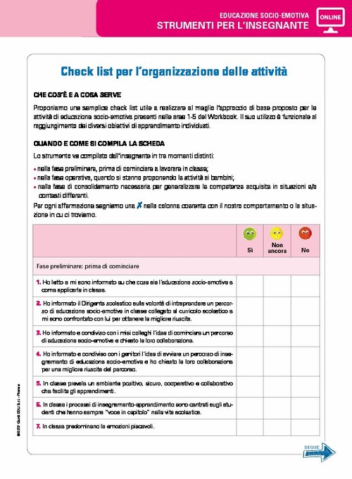 Check list per l’organizzazione delle attività | Giunti Scuola Check list per l’organizzazione delle attività | Giunti Scuola
