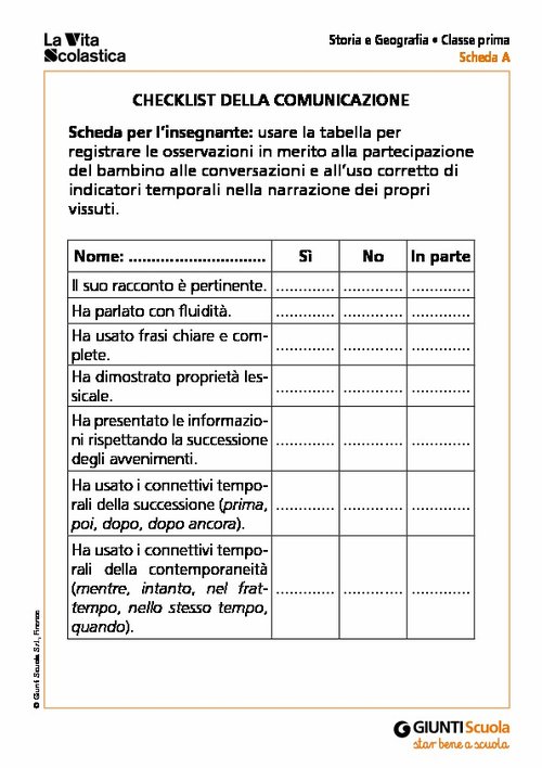 Checklist della comunicazione | Giunti Scuola Checklist della comunicazione | Giunti Scuola