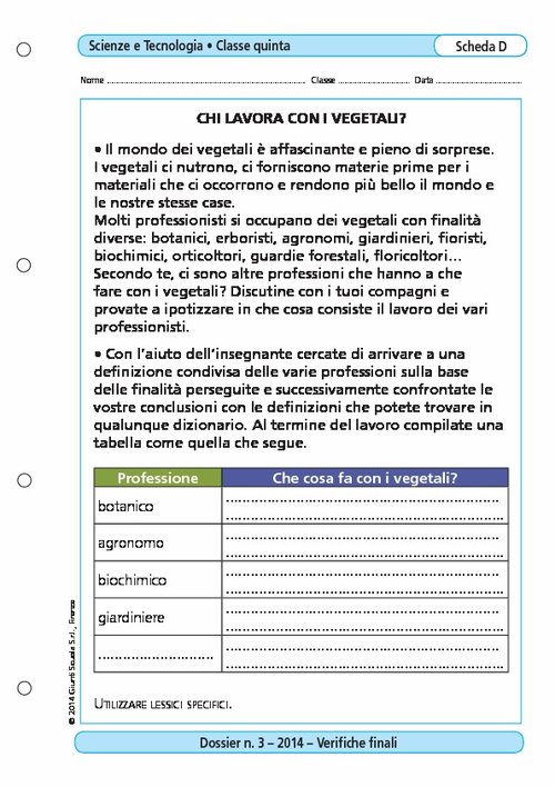 Chi lavora con i vegetali? | Giunti Scuola Chi lavora con i vegetali? | Giunti Scuola